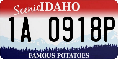 ID license plate 1A0918P