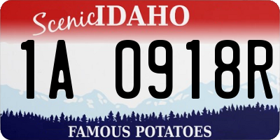 ID license plate 1A0918R