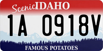 ID license plate 1A0918V