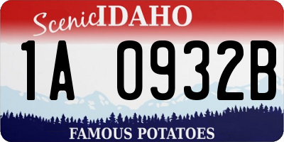 ID license plate 1A0932B