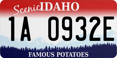 ID license plate 1A0932E