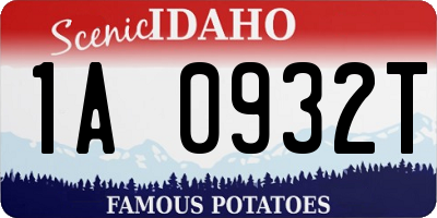 ID license plate 1A0932T