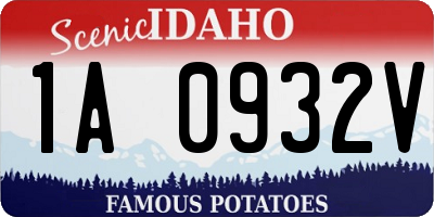 ID license plate 1A0932V