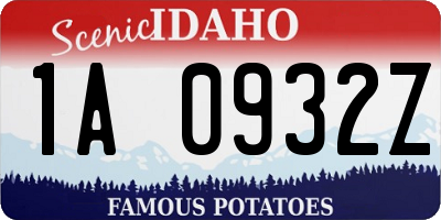 ID license plate 1A0932Z