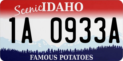 ID license plate 1A0933A