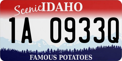 ID license plate 1A0933Q