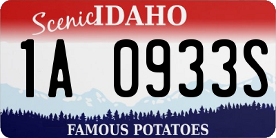 ID license plate 1A0933S