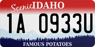 ID license plate 1A0933U
