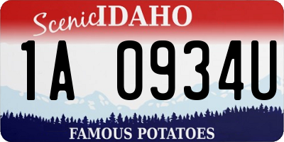 ID license plate 1A0934U