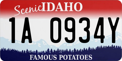 ID license plate 1A0934Y