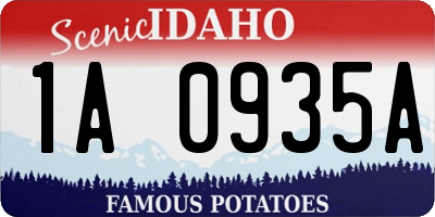 ID license plate 1A0935A