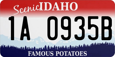 ID license plate 1A0935B
