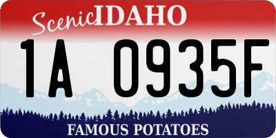 ID license plate 1A0935F