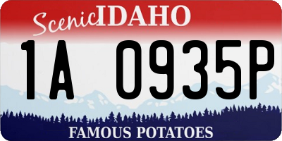ID license plate 1A0935P