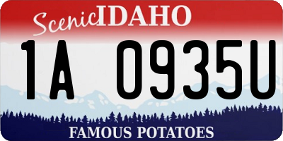 ID license plate 1A0935U