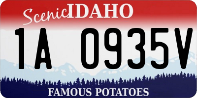 ID license plate 1A0935V