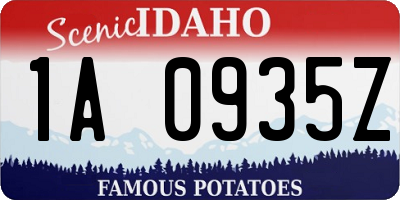 ID license plate 1A0935Z