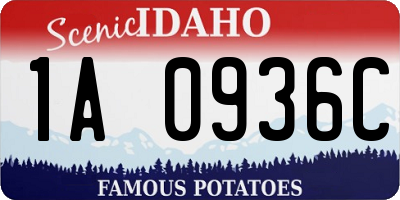 ID license plate 1A0936C