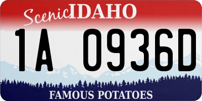 ID license plate 1A0936D