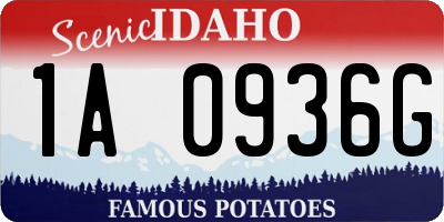 ID license plate 1A0936G