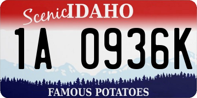 ID license plate 1A0936K