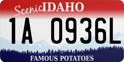 ID license plate 1A0936L