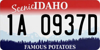 ID license plate 1A0937D