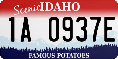 ID license plate 1A0937E