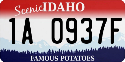 ID license plate 1A0937F