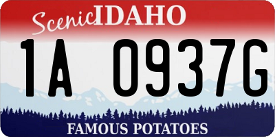 ID license plate 1A0937G