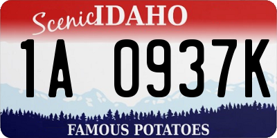 ID license plate 1A0937K