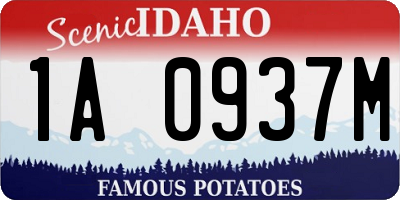 ID license plate 1A0937M