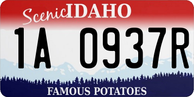 ID license plate 1A0937R