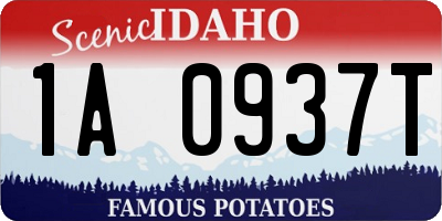 ID license plate 1A0937T