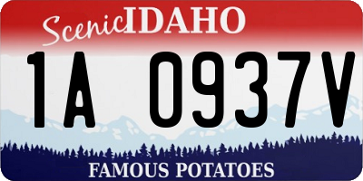 ID license plate 1A0937V