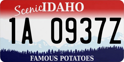 ID license plate 1A0937Z