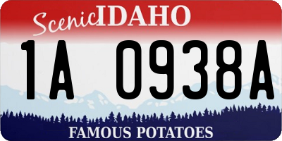 ID license plate 1A0938A