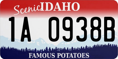 ID license plate 1A0938B