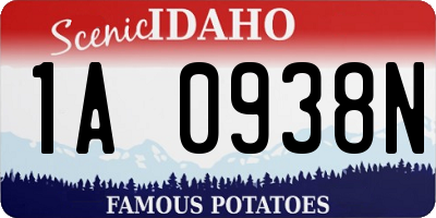 ID license plate 1A0938N