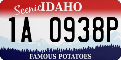 ID license plate 1A0938P
