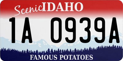 ID license plate 1A0939A