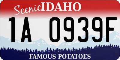 ID license plate 1A0939F