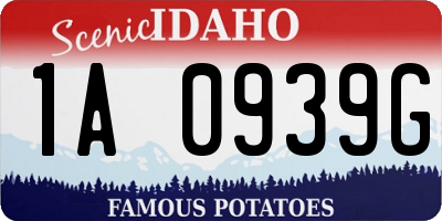 ID license plate 1A0939G