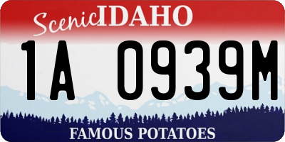 ID license plate 1A0939M