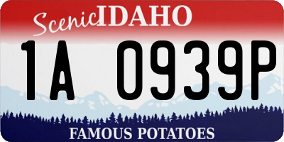 ID license plate 1A0939P