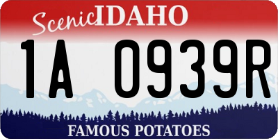 ID license plate 1A0939R