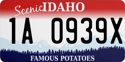 ID license plate 1A0939X