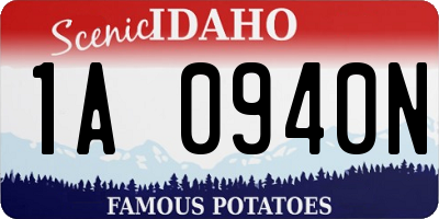 ID license plate 1A0940N