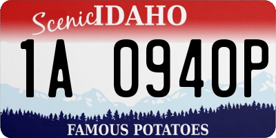 ID license plate 1A0940P