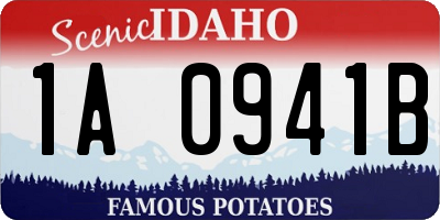 ID license plate 1A0941B